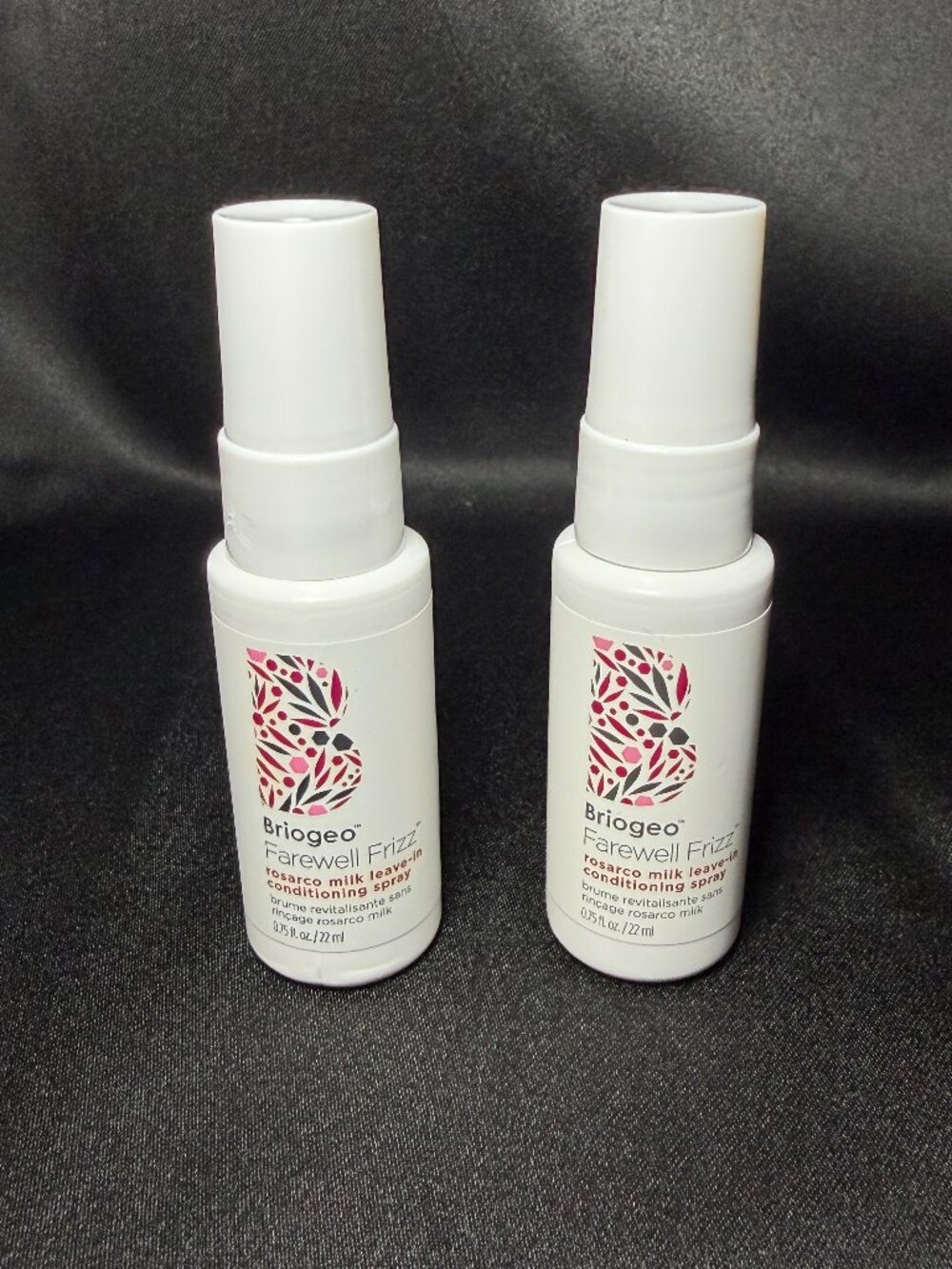 2x Briogeo Farewell Frizz Rosarco Milk Leave-In Conditioning Spray Travel .75oz
